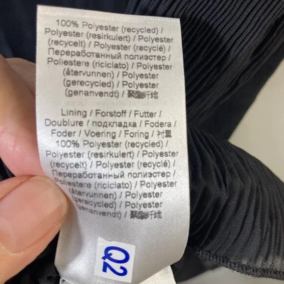 Womens Ganni Pleated Georgette‎ Shirt Dress Black 2/EU34 Crinkled Polyester - Picture 10 of 11